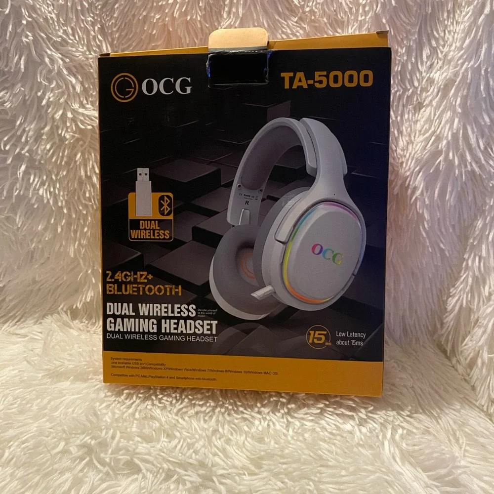 Gaming Headsets 2.4GHz Bluetooth Wireless Gaming Headphones for PS5 PS4 PC